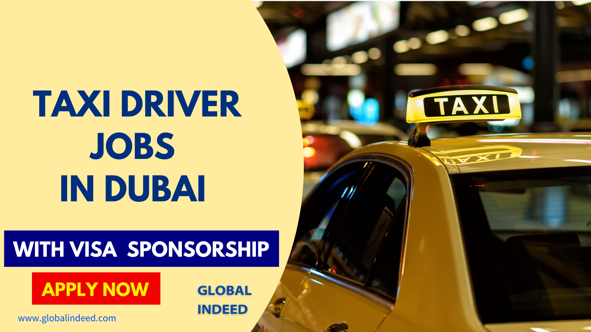 Taxi Driver Jobs in Dubai with Visa Sponsorship